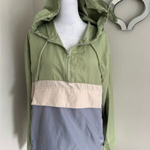 Thread & Supply Sage Green Hooded Windbreaker